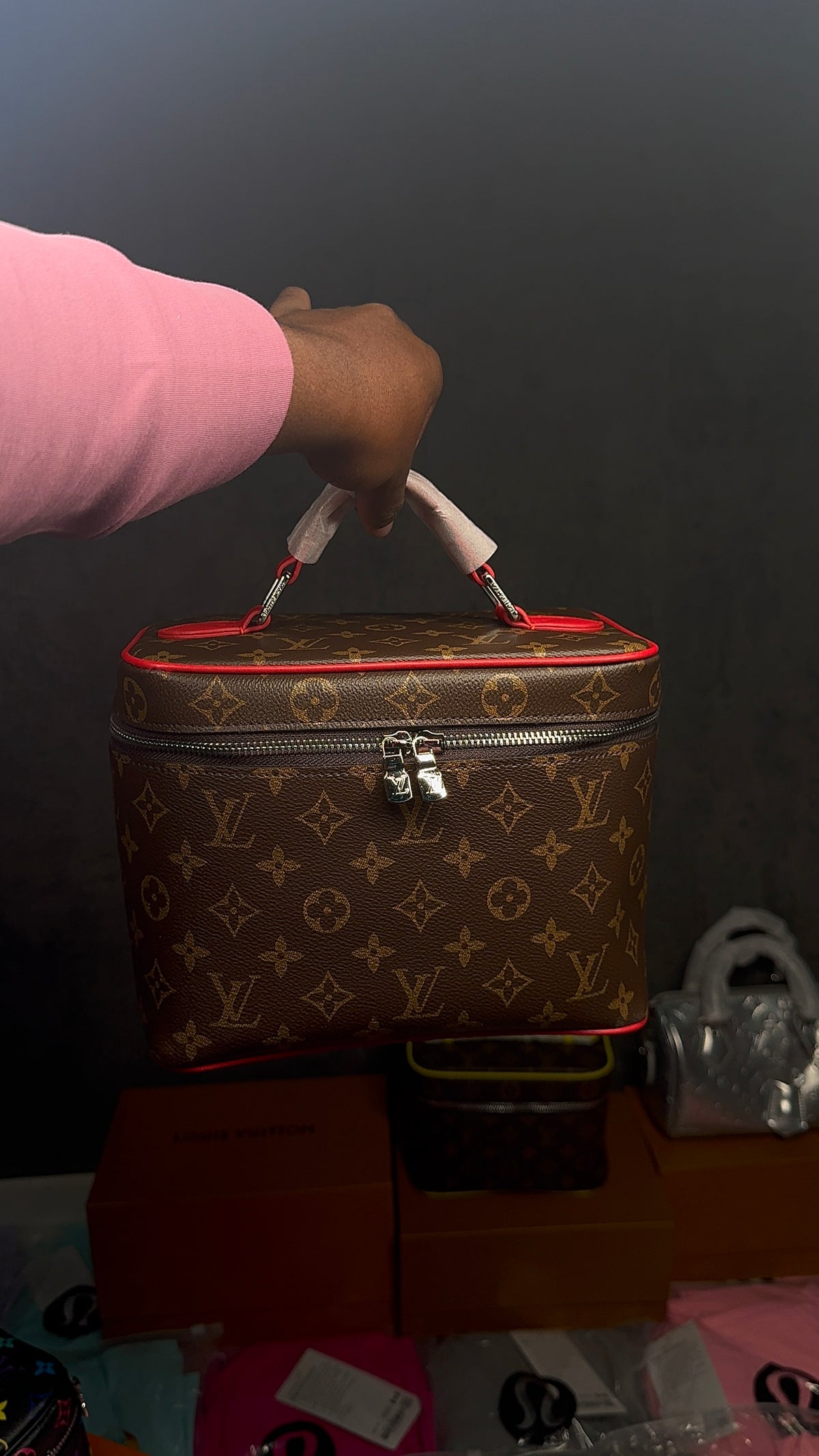 Red LV Vanity Bag
