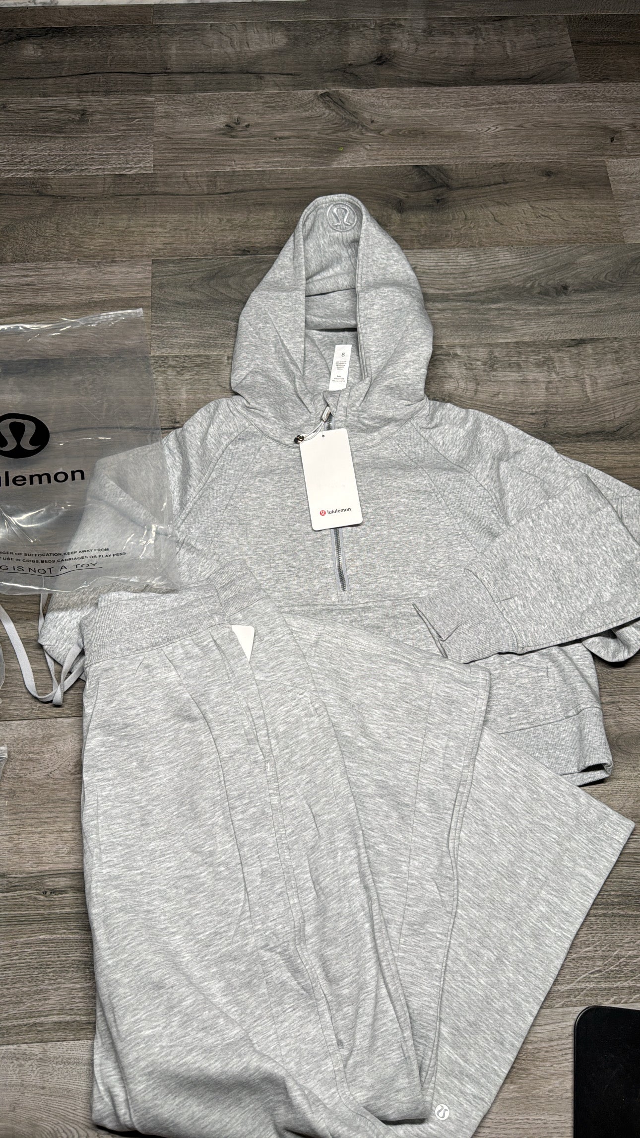 Lulu Scuba Half Zipper Jacket Set