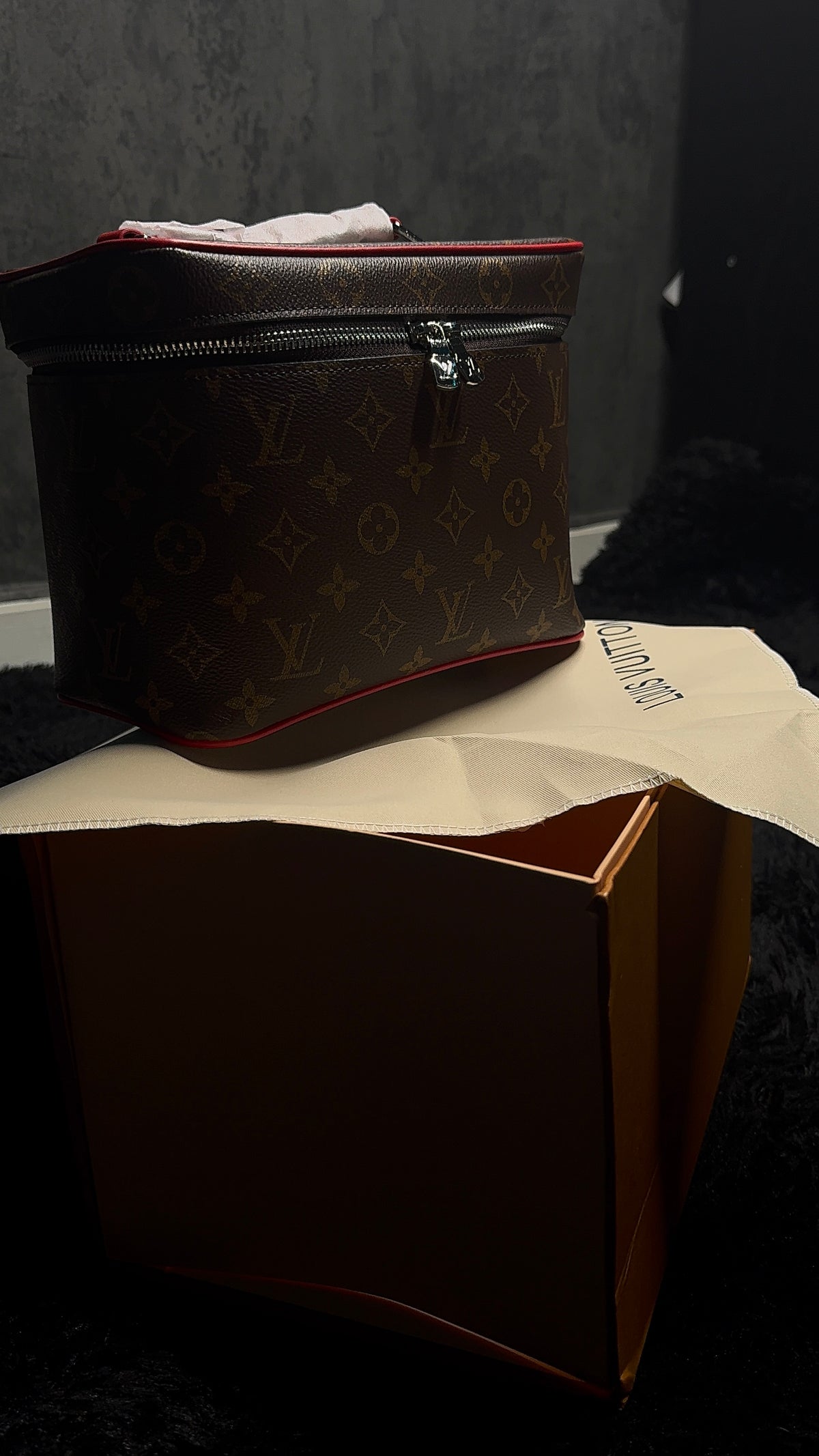 Red LV Vanity Bag